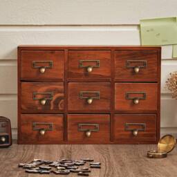 KORVIXA Wood Jewellery Make-up Storage Box Tidy Organiser in Brown - Size: 900mm - thumbnail 3
