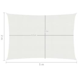 Berkfield Home Sunshade Sail 160 g/m ² White 2x5 m HDPE - thumbnail 6