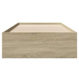 Berkfield Home Bed Frame without Mattress Sonoma Oak 100x200 cm Engineered Wood in Light Oak - thumbnail 5