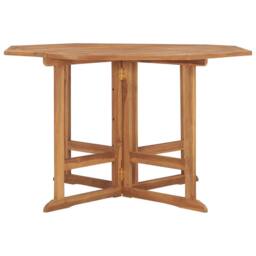 Berkfield Home Durable Folding Garden Dining Table 110x110x75 cm Solid Wood Teak in Brown - Size: 110 x 110 x 75 cm - thumbnail 3