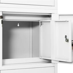 Berkfield Home Office Cabinet White 90x40x180 cm Steel - Size: 90 x 40 x 180 cm - thumbnail 6