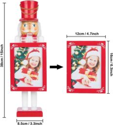 Shatchi 38cm Wooden Nutcrackers Figures Photo Holders Christmas Ornament 2Pcs Set - thumbnail 4