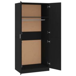 Berkfield Home Wardrobe Black 80x52x180 cm Engineered Wood - Size: 80 x 52 x 180 cm - thumbnail 5