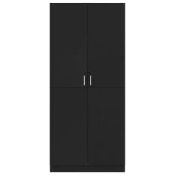 Berkfield Home Wardrobe Black 80x52x180 cm Engineered Wood - Size: 80 x 52 x 180 cm - thumbnail 6