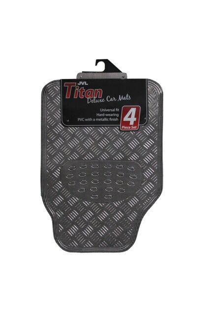 JVL Titan Car Mat Set - Carbon in Grey - Size: 45 cm x 70 cm - image 1