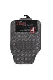 JVL Titan Car Mat Set - Carbon in Grey - Size: 45 cm x 70 cm - thumbnail 1