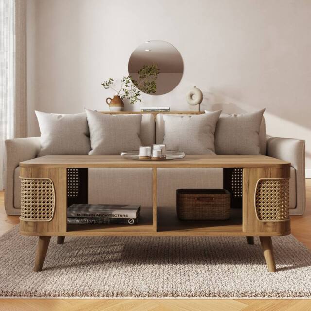GFW Sorrel Rattan Coffee Table in Brown - image 1