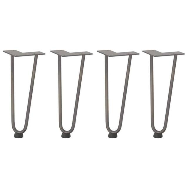 Berkfield Home Hairpin Table Legs 4 pcs Natural Steel 30 cm Solid Steel in Dark Grey - image 1
