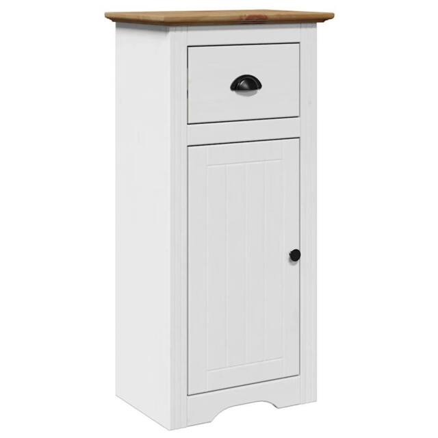 Berkfield Home Bathroom Cabinet BODO White & Brown 44x30x90 cm - Size: 44 x 30 x 90 cm - image 1