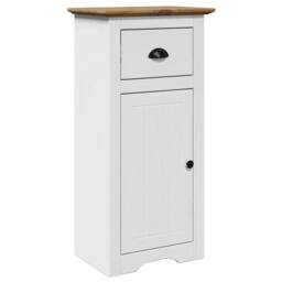 Berkfield Home Bathroom Cabinet BODO White & Brown 44x30x90 cm - Size: 44 x 30 x 90 cm - thumbnail 1