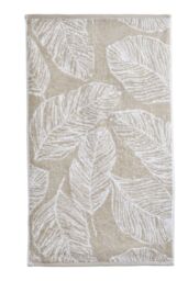 Fusion 'Matteo' Luxury 100% Cotton Leaf Motif Jacquard Towel in Natural - thumbnail 2