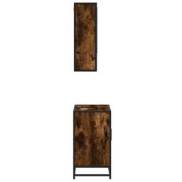 Berkfield Home 2 Piece Bathroom Furniture Set Smoked Oak Engineered Wood in Brown - thumbnail 6