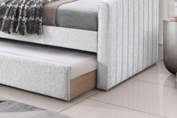 Time4sleep Sanderson Cream Upholstered Day Bed Including Underbed - Size: Single - thumbnail 3