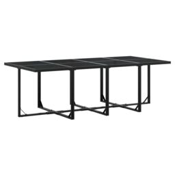 Berkfield Home 13 Piece Garden Dining Set Black Poly Rattan - thumbnail 3