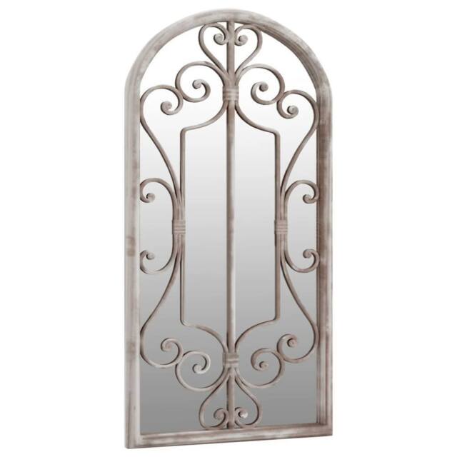 Berkfield Home Decorative Garden Mirror Sand 70x30 cm Iron for Outdoor Use in Cream - image 1