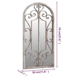 Berkfield Home Decorative Garden Mirror Sand 70x30 cm Iron for Outdoor Use in Cream - thumbnail 6