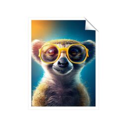 "Warren Reed - Designer Meerkat With Glasses Splashart Unframed Art Print - Size: W8"" x H10""" - thumbnail 2