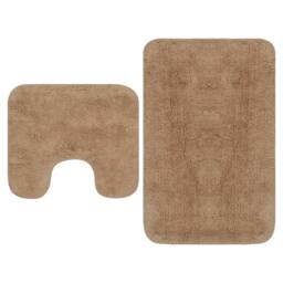 Berkfield Home Bathroom Mat Set 2 Pieces Fabric Beige