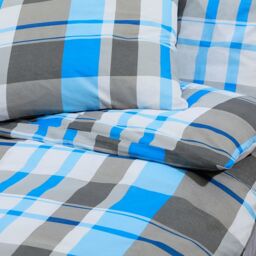 Berkfield Home Duvet Cover Set Blue & Grey 200x220 cm Cotton - thumbnail 7