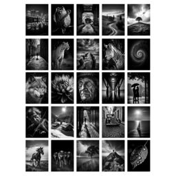 "Artery8 Wall Art Print 50 Pcs Black White Photography Aesthetic Collage Kit s A6 Set Pack 15x10 cm (6x4"") Wall Home Student Boy Teen Room" - thumbnail 2
