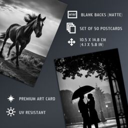 "Artery8 Wall Art Print 50 Pcs Black White Photography Aesthetic Collage Kit s A6 Set Pack 15x10 cm (6x4"") Wall Home Student Boy Teen Room" - thumbnail 5