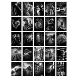 "Artery8 Wall Art Print 50 Pcs Black White Photography Aesthetic Collage Kit s A6 Set Pack 15x10 cm (6x4"") Wall Home Student Boy Teen Room" - thumbnail 1