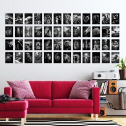 "Artery8 Wall Art Print 50 Pcs Black White Photography Aesthetic Collage Kit s A6 Set Pack 15x10 cm (6x4"") Wall Home Student Boy Teen Room" - thumbnail 3