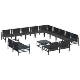 Berkfield Home Garden Sofa Set 14 pcs Anthracite Steel - thumbnail 9