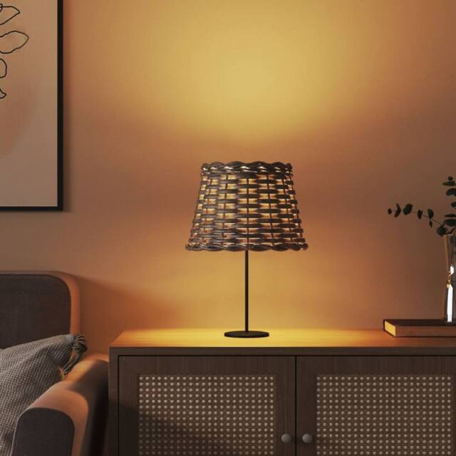 Berkfield Home Lamp Shade Brown √ò20x15 cm Wicker - Size: 20x15 cm - image 1