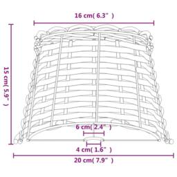 Berkfield Home Lamp Shade Brown √ò20x15 cm Wicker - Size: 20x15 cm - thumbnail 7