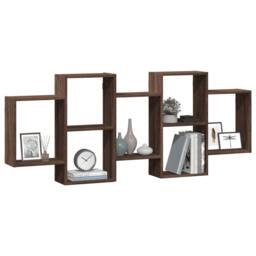 Berkfield Home Wall Shelf Brown Oak 159x18x65 cm Engineered Wood - Size: 159 x 18 x 65 cm - thumbnail 1