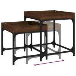 Berkfield Home Side Tables 2 pcs Brown Oak Engineered Wood - thumbnail 9