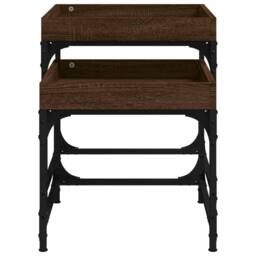 Berkfield Home Side Tables 2 pcs Brown Oak Engineered Wood - thumbnail 8