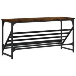 Berkfield Home Shoe Rack Smoked Oak 90x30x45 cm Engineered Wood in Brown - Size: 90 x 30 x 45 cm - thumbnail 6