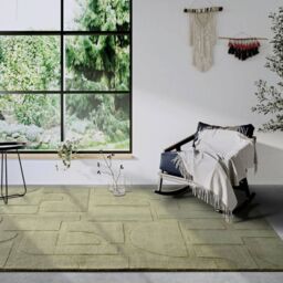 THE RUGS Villeroy & Boch 1906 Wool Rug Alexis - Soft Handwoven Geometric Design in Green - Size: 160 cm x 230 cm - thumbnail 7