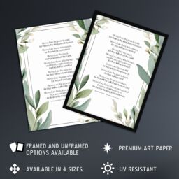"Artery8 Wall Art Print Blessed Beatitudes Sermon of the Mount Matthew Gospel Green Framed Art - Size: W12"" x H16""" - thumbnail 2