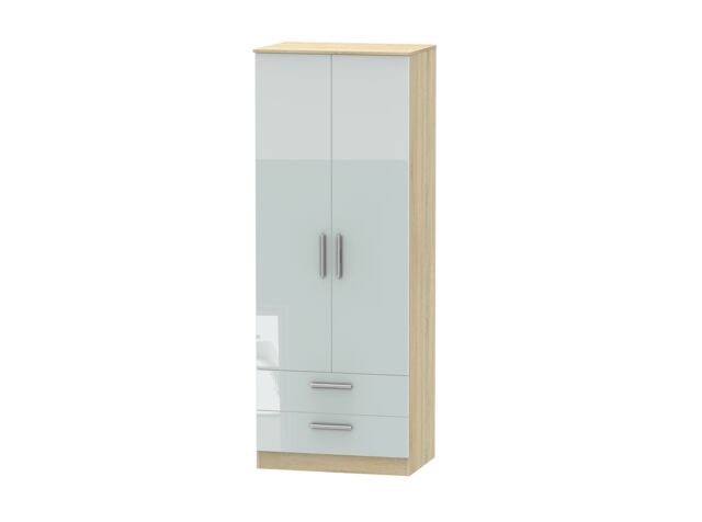 Ready Assembled 2 U Trent 2 Door 2 Drawer Wardrobe (Ready Assembled) in Grey