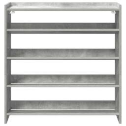 Berkfield Home Shoe Rack Concrete Grey 80x25x81 cm Engineered Wood - Size: 80 x 25 x 81 cm - thumbnail 4