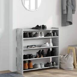 Berkfield Home Shoe Rack Concrete Grey 80x25x81 cm Engineered Wood - Size: 80 x 25 x 81 cm - thumbnail 1