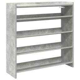 Berkfield Home Shoe Rack Concrete Grey 80x25x81 cm Engineered Wood - Size: 80 x 25 x 81 cm - thumbnail 3