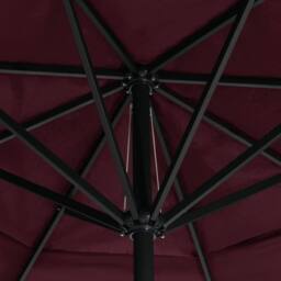 Berkfield Home Garden Parasol with Aluminium Pole 600 cm Bordeaux Red - thumbnail 4