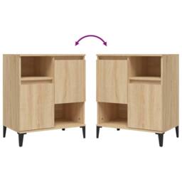 Berkfield Home Sideboards 2 pcs Sonoma Oak 60x35x70 cm Engineered Wood in Light Tan - Size: 60 x 35 x 70 cm - thumbnail 7