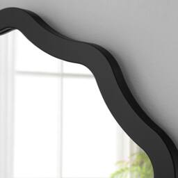 Yearn Mirrors Black Ripple Framed Circular Wall Mirror 120x120cm - Size: 120x120 cm - thumbnail 3