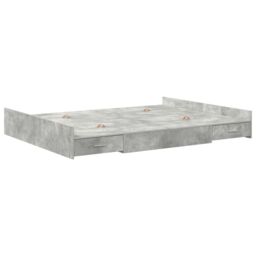 Berkfield Home Storage Bed Frame with Drawer with Headboard with Storage Concrete grey 140 x 200 cm - thumbnail 7
