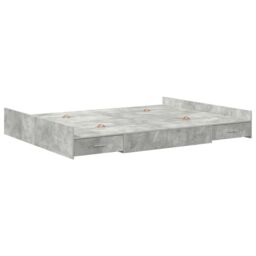 Berkfield Home Storage Bed Frame with Drawer with Headboard with Storage Concrete grey 140 x 200 cm - thumbnail 2