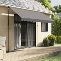 Berkfield Home Retractable Awning Anthracite 300x150 cm Fabric & Steel