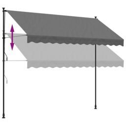 Berkfield Home Retractable Awning Anthracite 300x150 cm Fabric & Steel - thumbnail 7