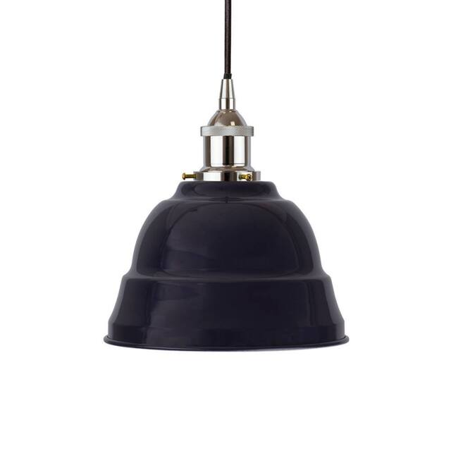 SE Home Navy Blue Lincoln Pendant Light - Nickel - Black Round - image 1