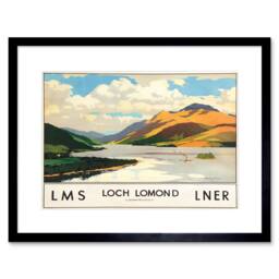 "Artery8 Travel Scotland Loch Lomond Rails Home Decor 12x16"" Framed Art Print - Size: W12"" x H16""" - thumbnail 1