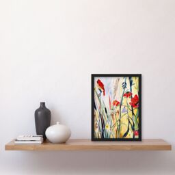 Artery8 Northen Cardinal Bird Watercolour Spring Flowers Framed Art Print - Size: A4 - thumbnail 4